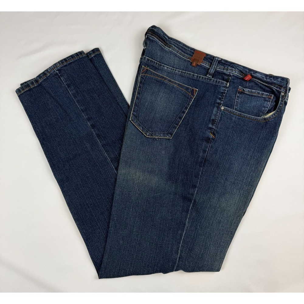 WORN Men's Big and Tall Straight Leg Dark Wash Denim Work Blue Jean 40x36